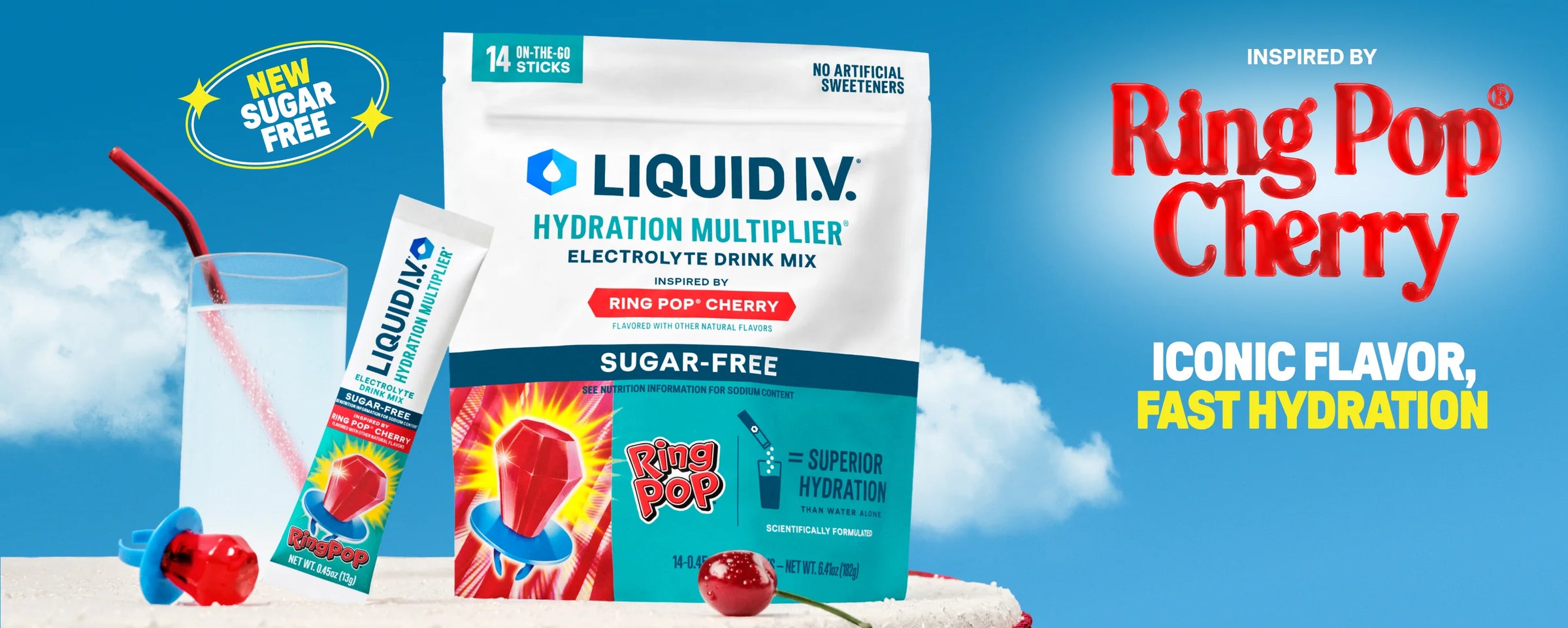 Ring Pop® Cherry Hydration Multiplier® Sugar-Free - Sweet Fresh Blend